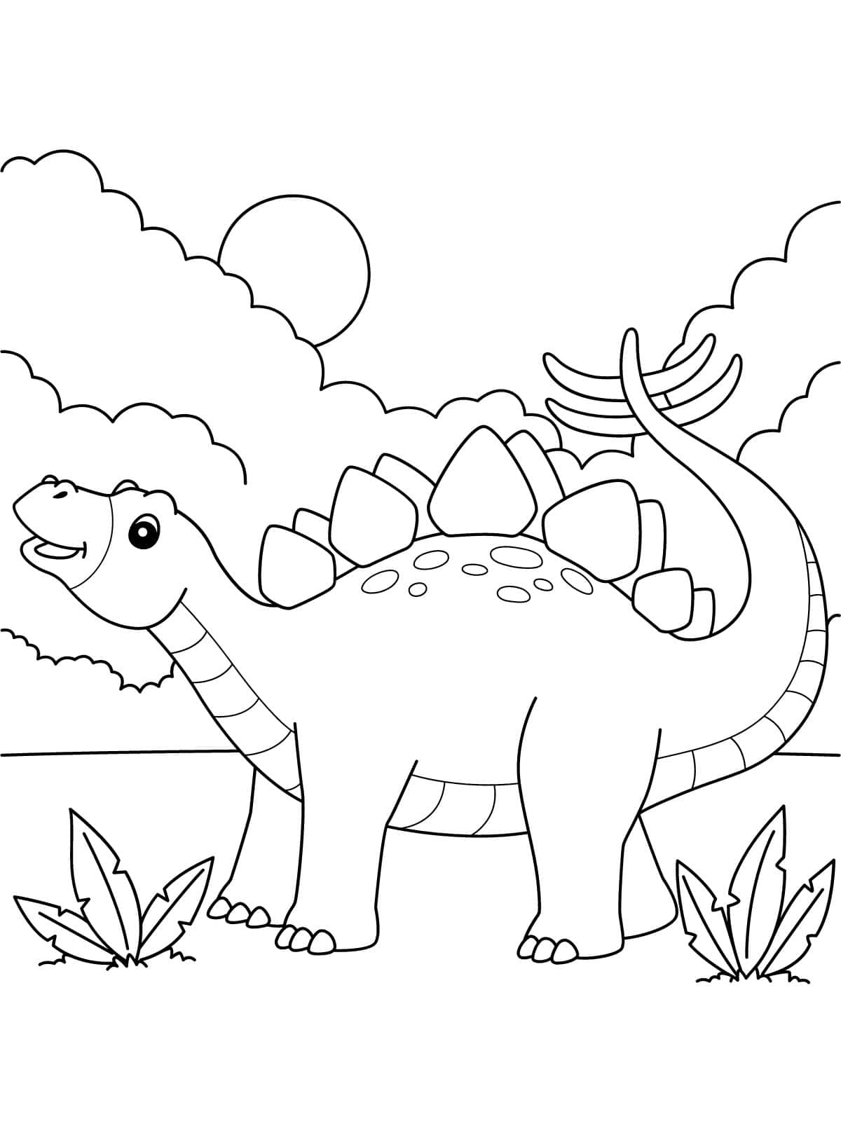 Stegosaurus Dinosaur Coloring Sheets For Kids