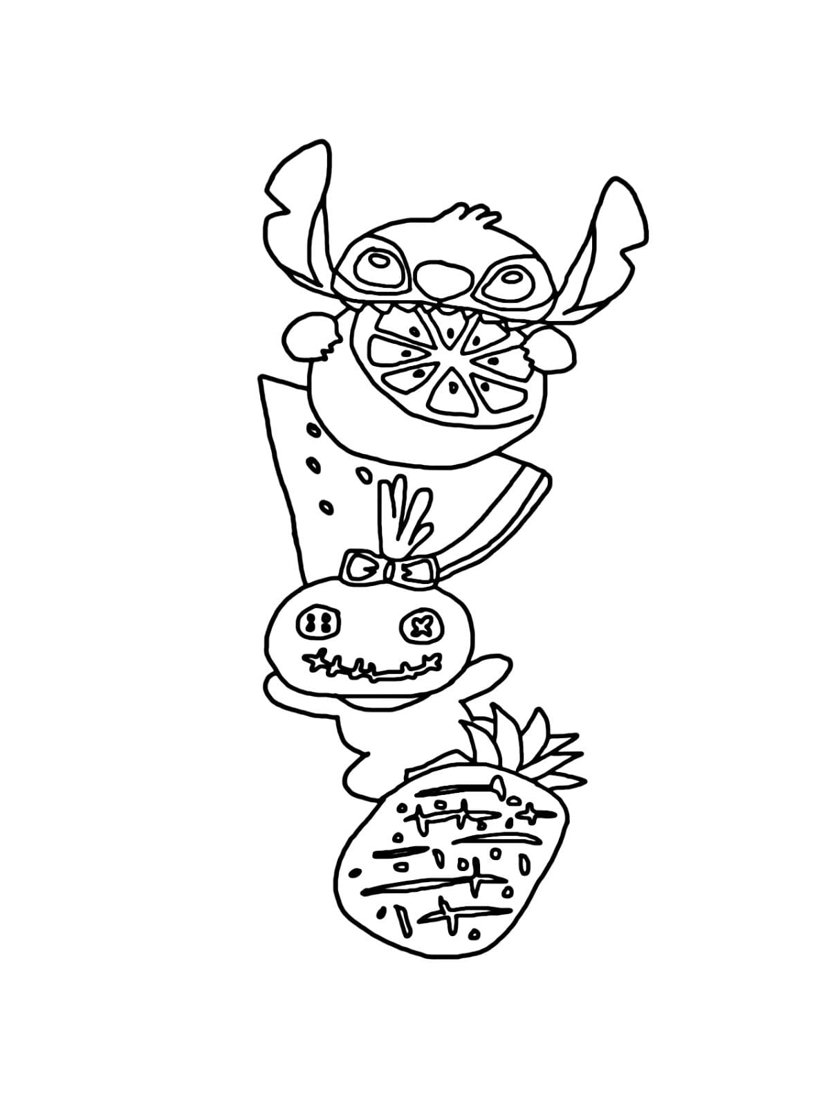 Stitch Cake Coloring Pages