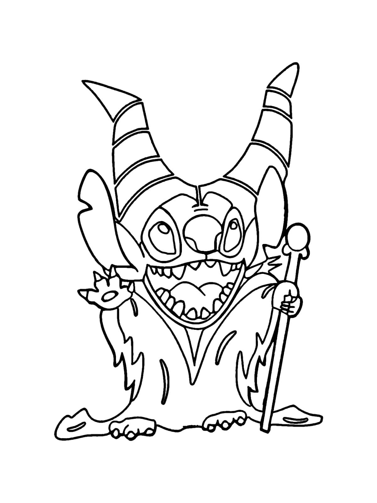 Stitch Maleficent Coloring Pages