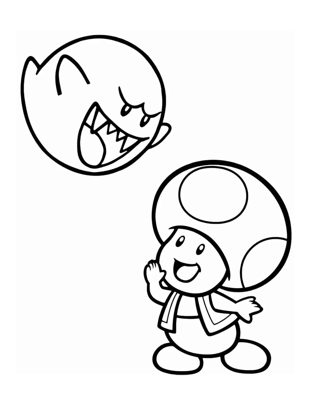 Super Mushroom Mario Coloring Sheets