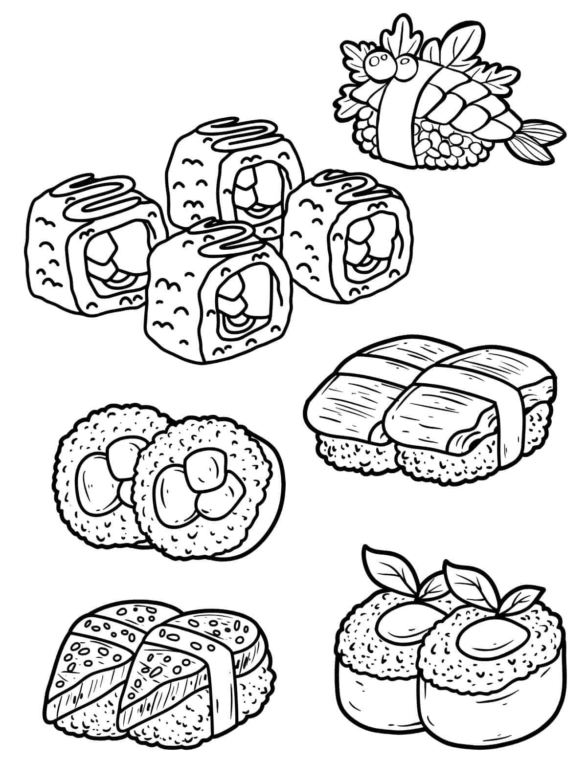 Sushi Coloring Pages