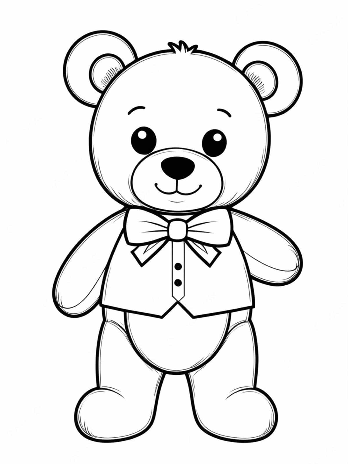 Teddy Bear With A Bowtie Coloring Pages