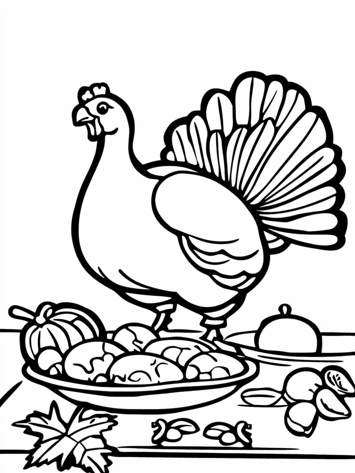 Thanksgiving Turkey Feast Coloring Pages