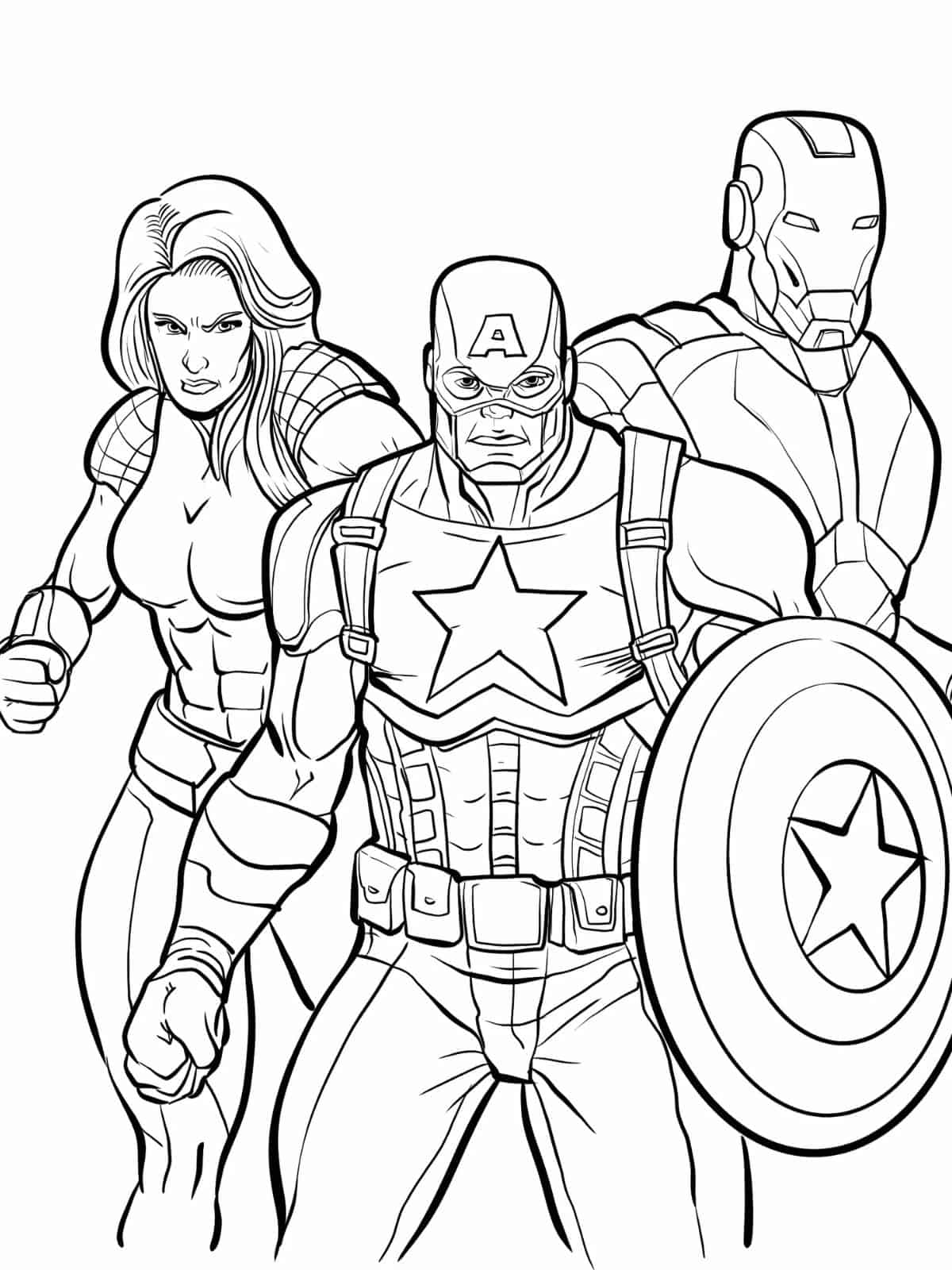 The Avengers Iron Man With Captain Coloring Sheets