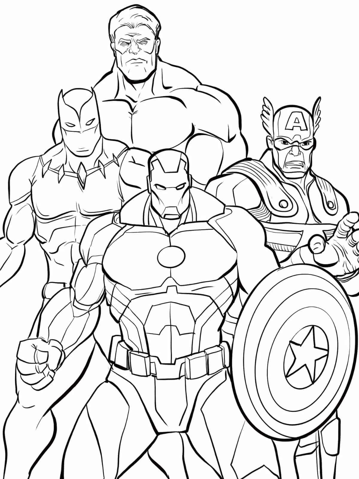 The Avengers Team Coloring Sheets