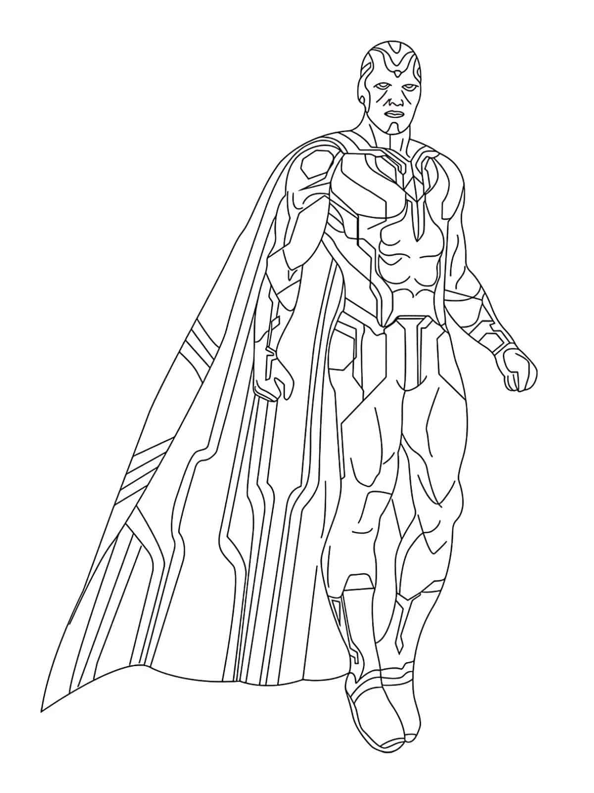 The Avengers Vision Coloring Page For Kids