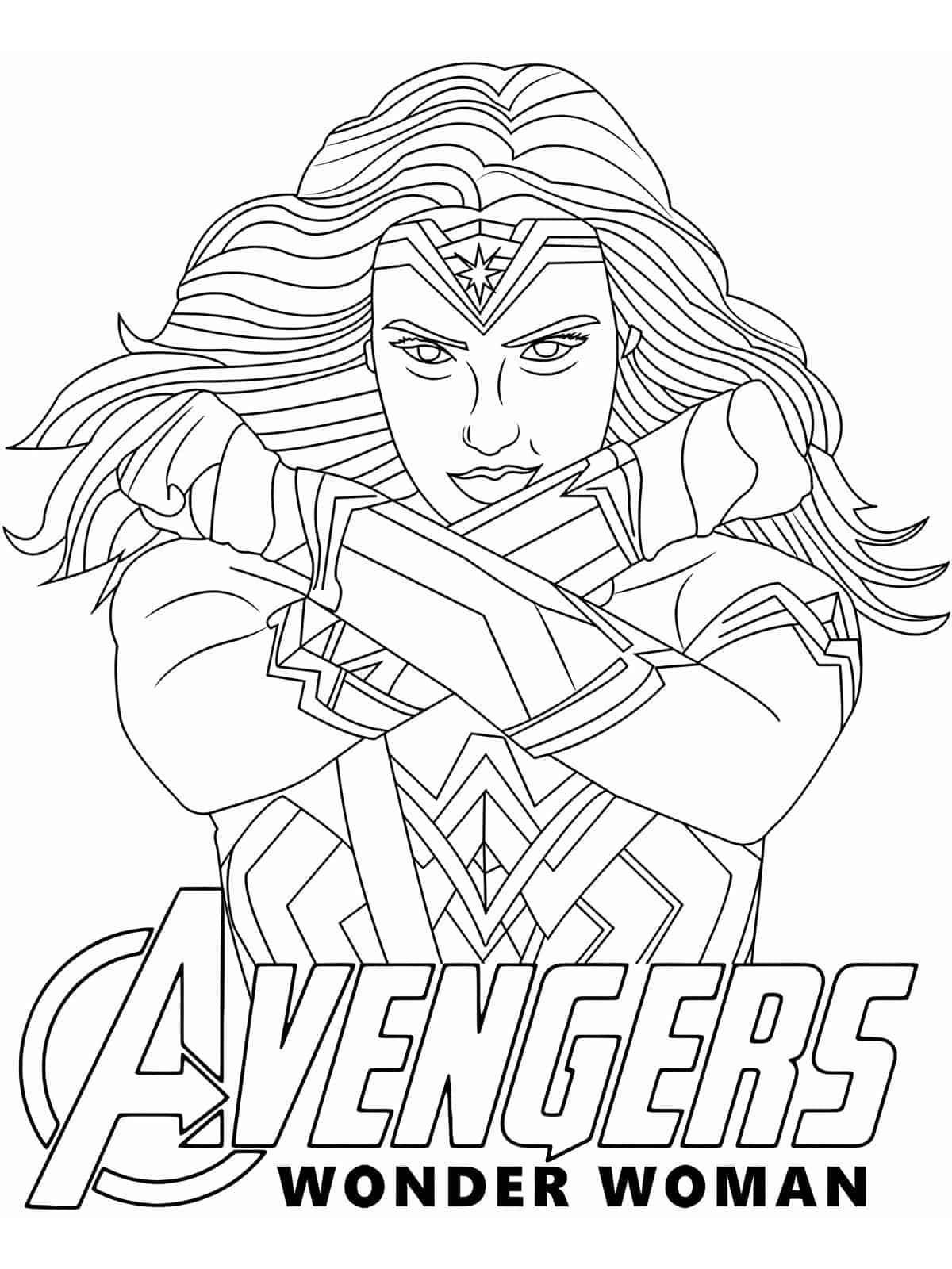 The Avengers Wonder Woman Coloring Pages