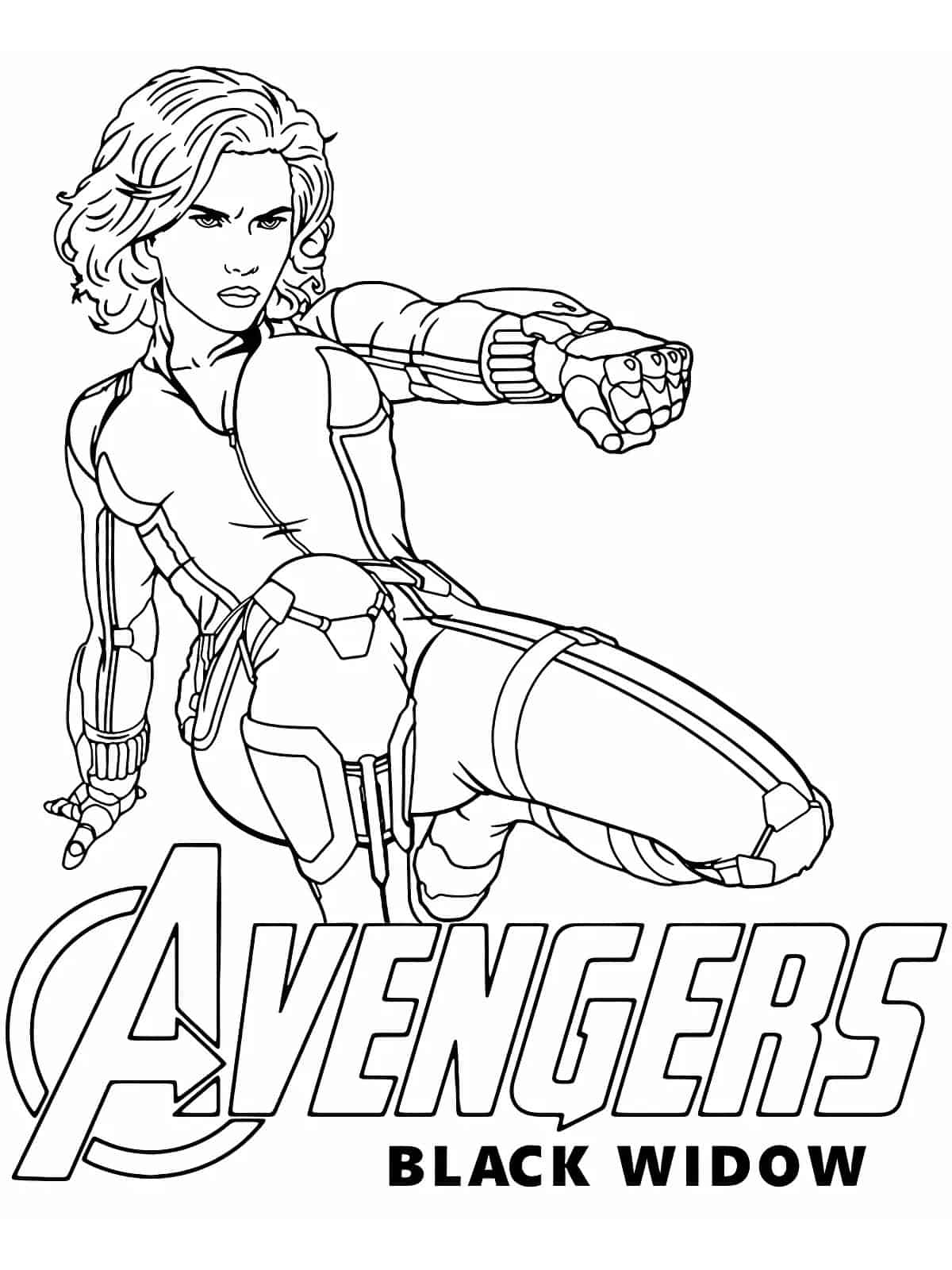 The Black Widow Avengers Coloring Sheets