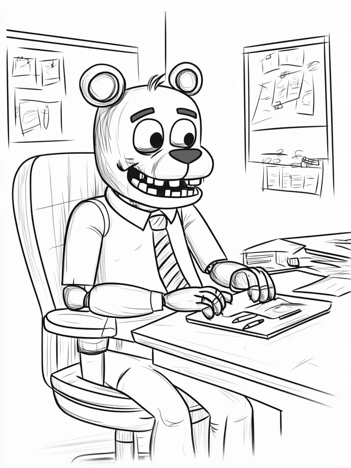 The Office Scene Five Nights At Freddys Coloring Pages