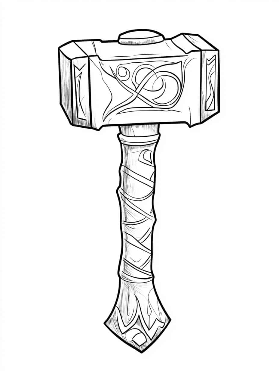 Thors Hammer Coloring Pages