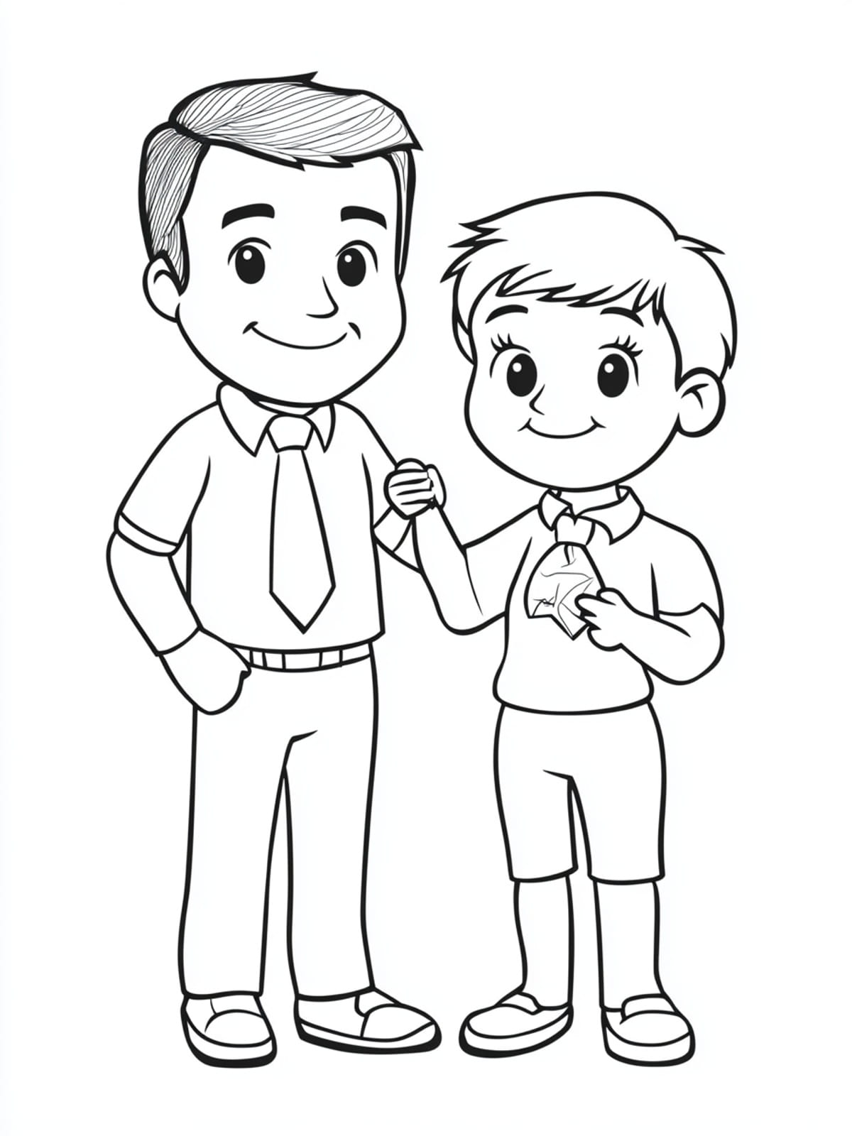 Tie And Suit Fathers Day Coloring Pages