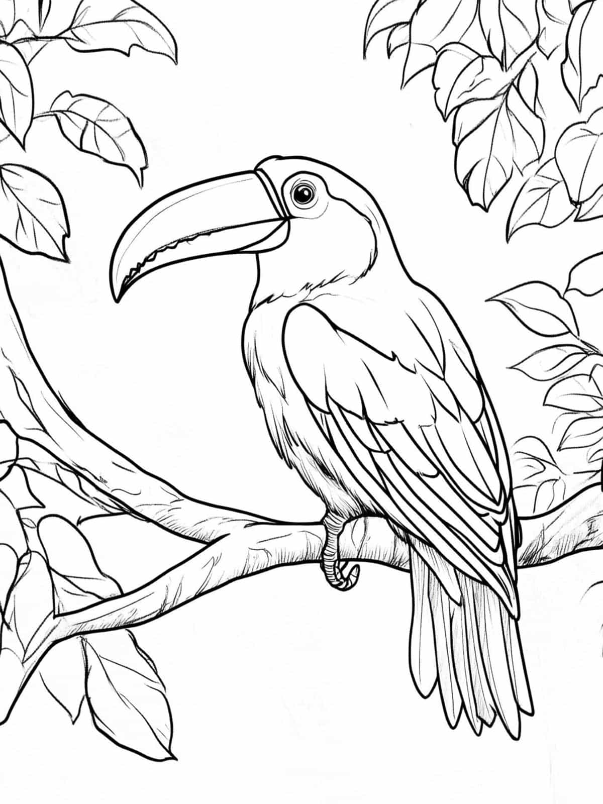 Toucan And Trees Coloring Pages