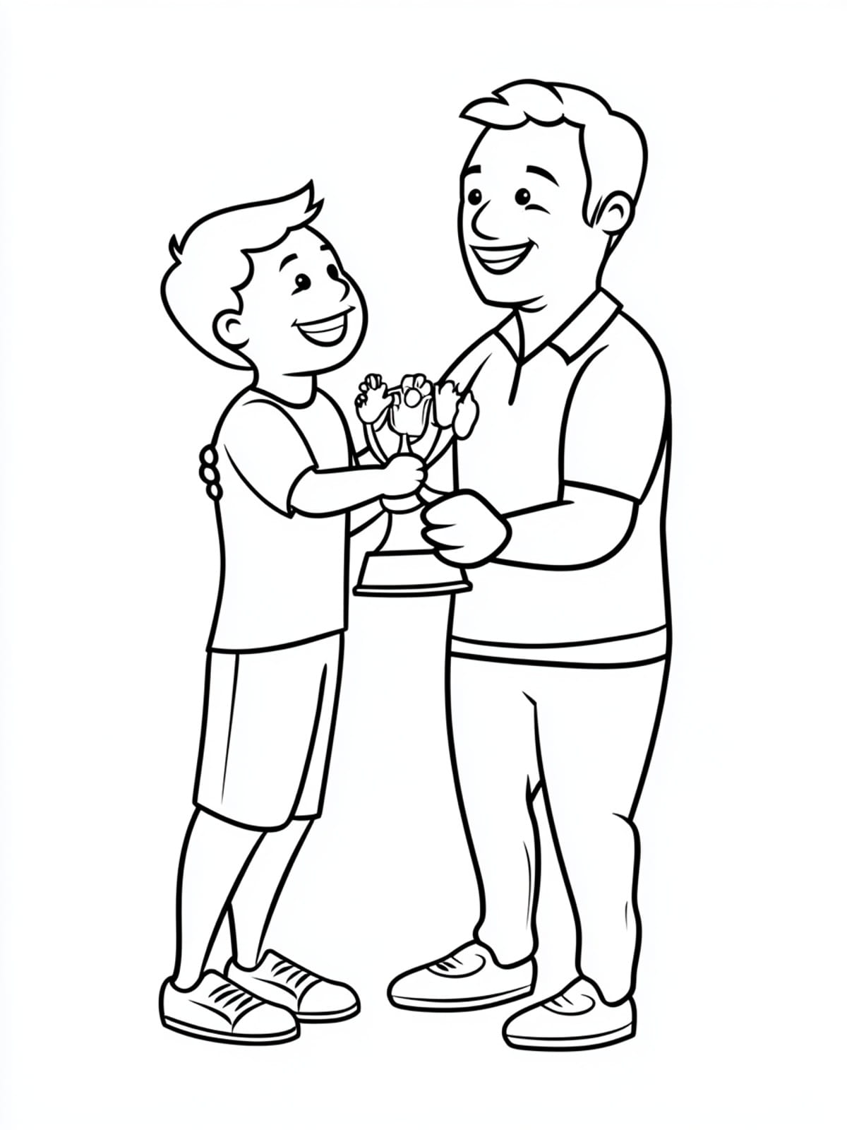 Trophy Or Award For Best Dad Fathers Day Coloring Pages