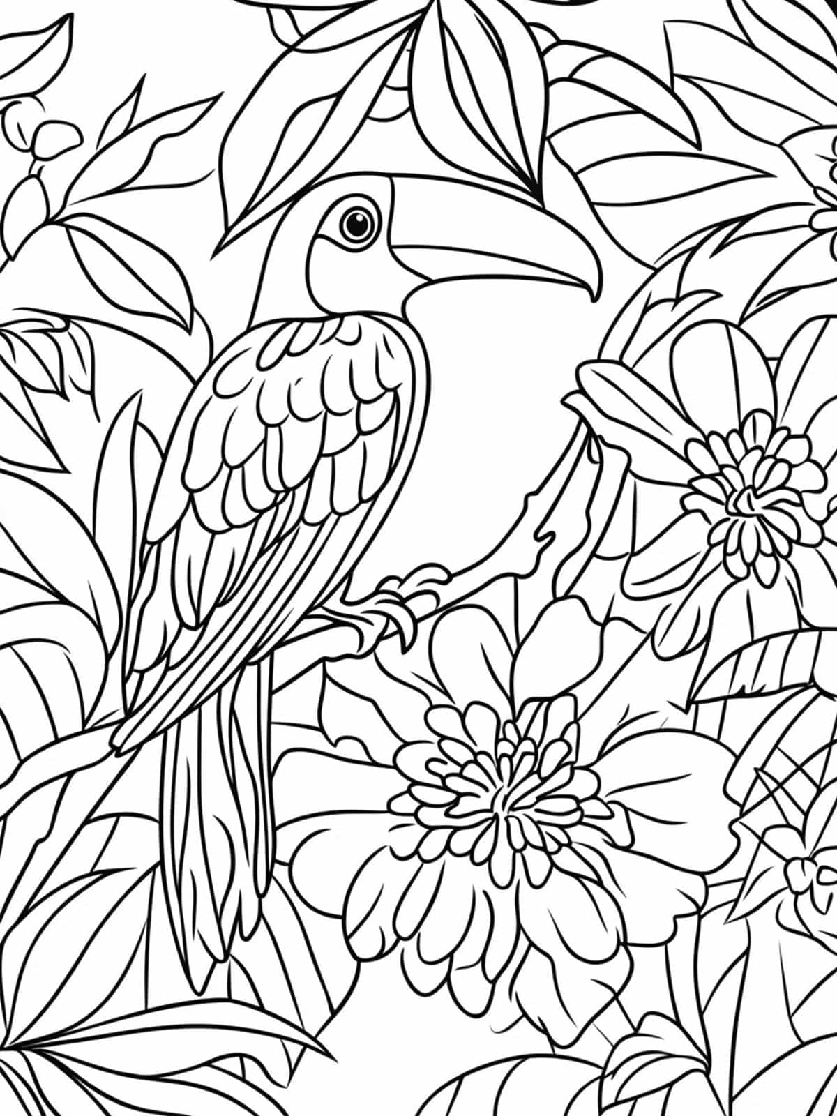 Tropical Toucan Coloring Pages