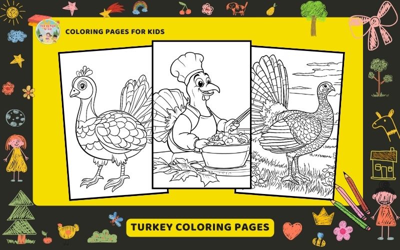 Turkey Coloring Pages Featured Image