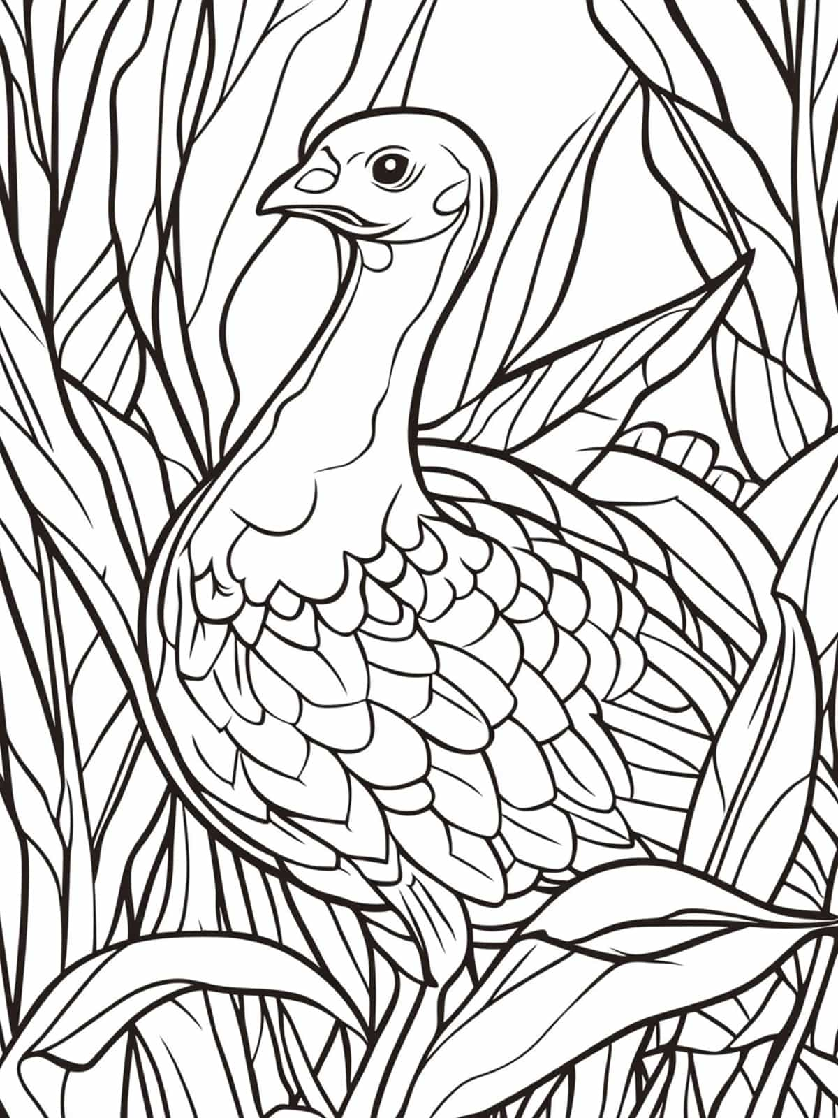 Turkey In A Cornfield Coloring Pages