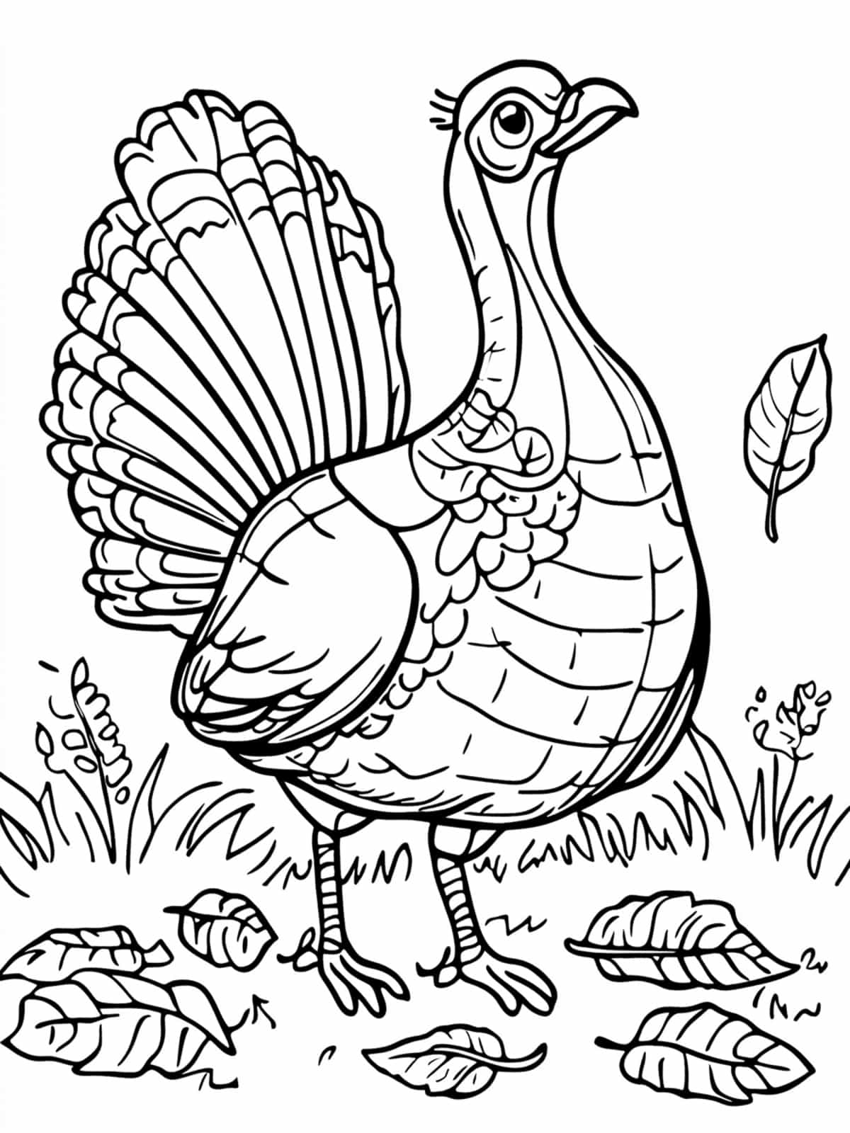 Turkey With A Pilgrim Coloring Page