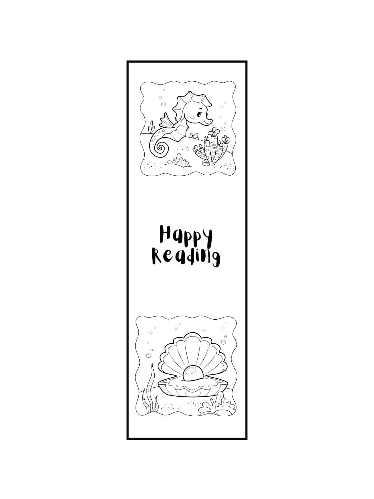 Under Sea Bookmark Coloring Pages