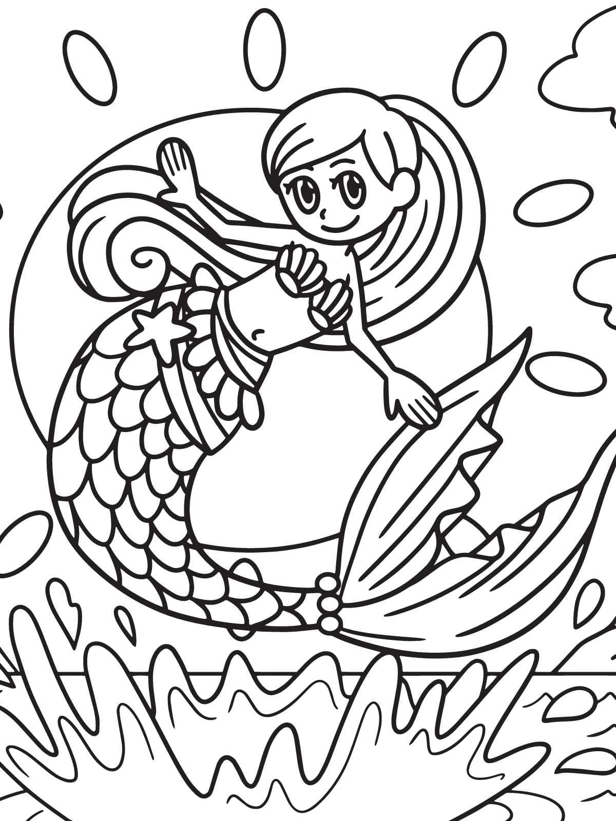 Underwater Mermaid Coloring Page