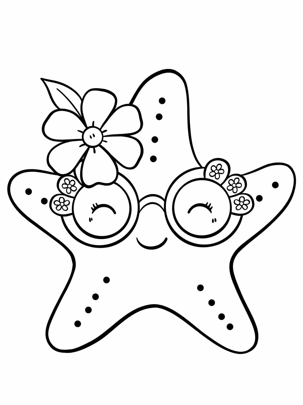 Underwater Starfish Coloring Page