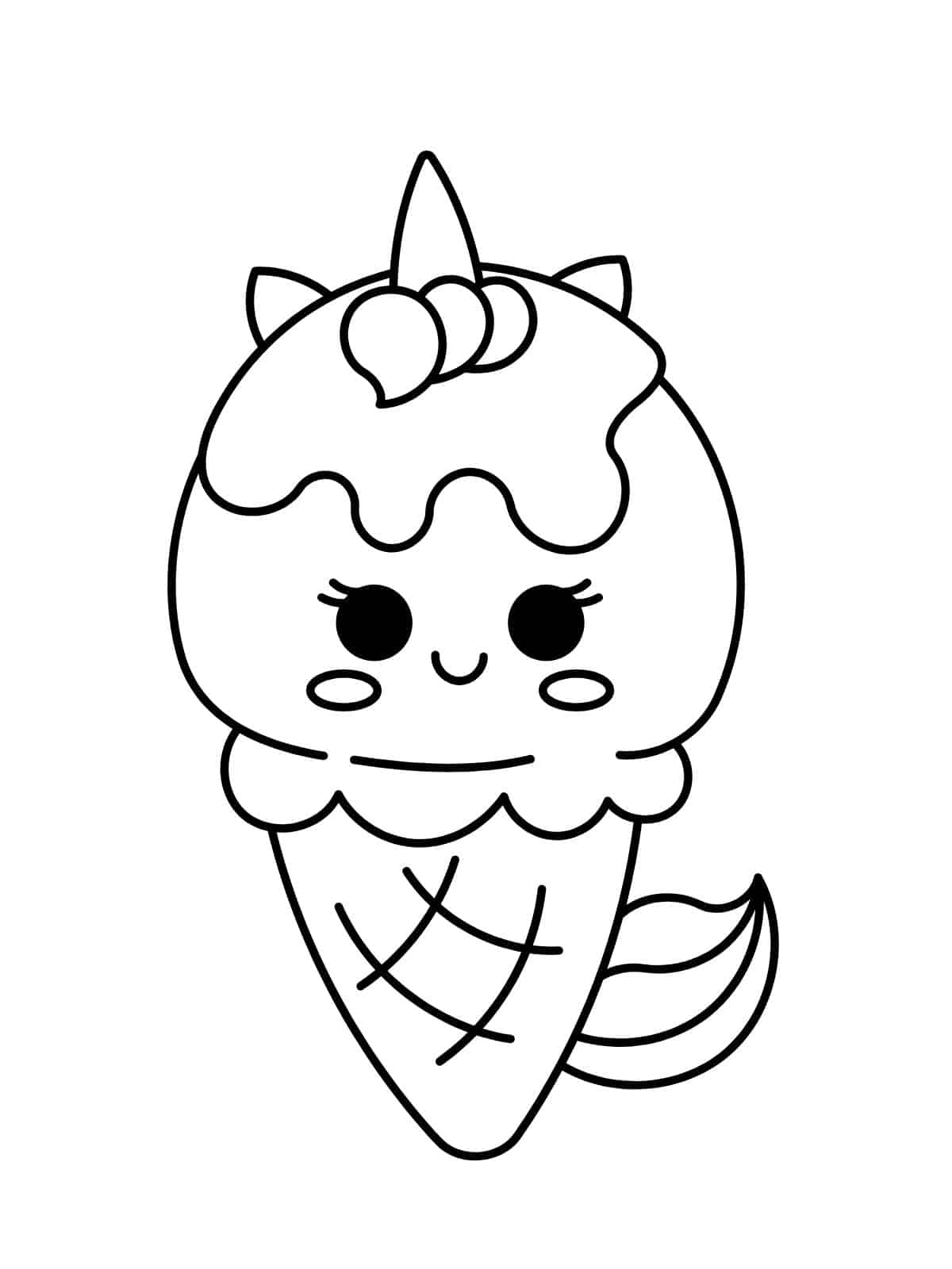 Unicorn Ice Cream Coloring Pages