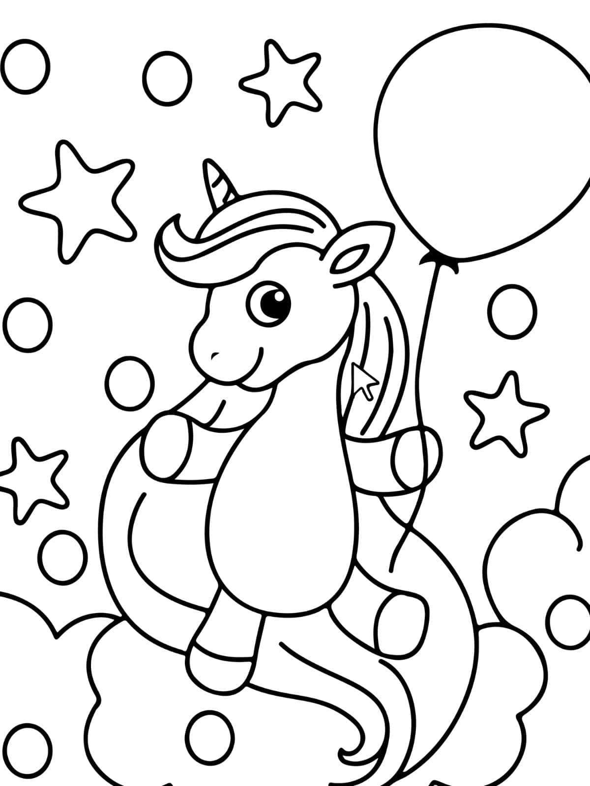 Unicorn In Castle Coloring Page