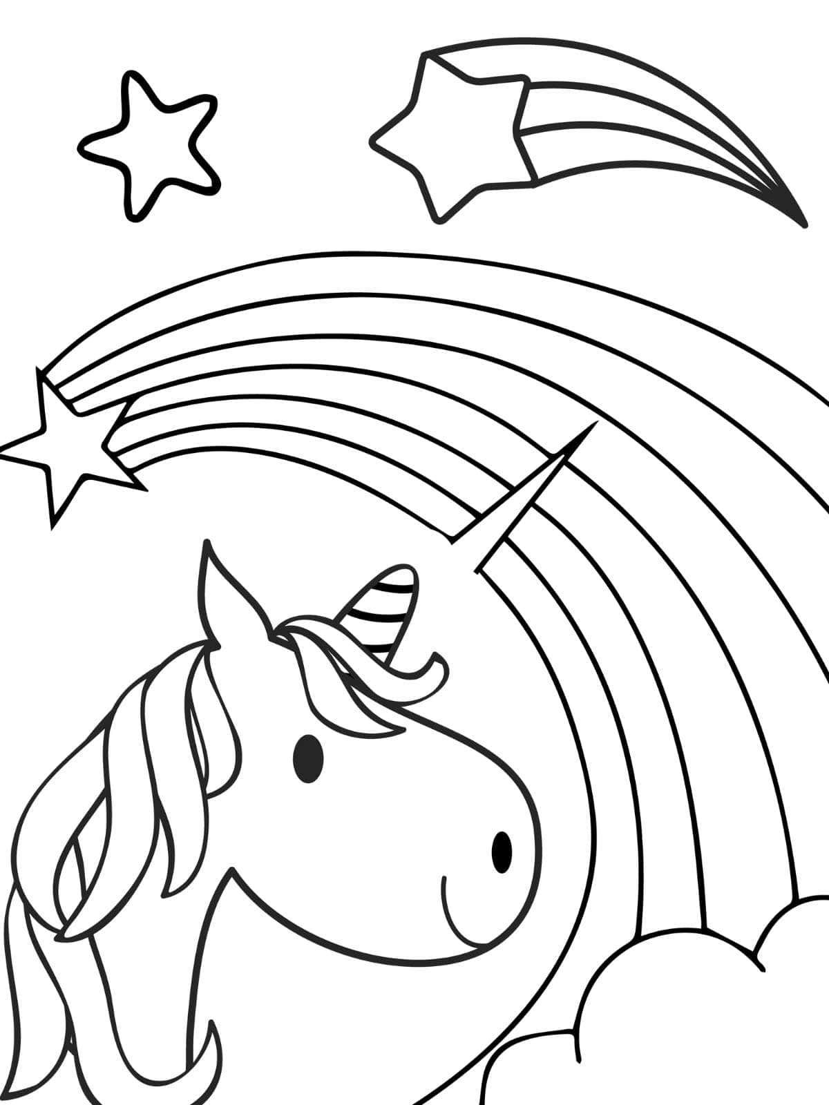 Unicorn In Meadow Coloring Page