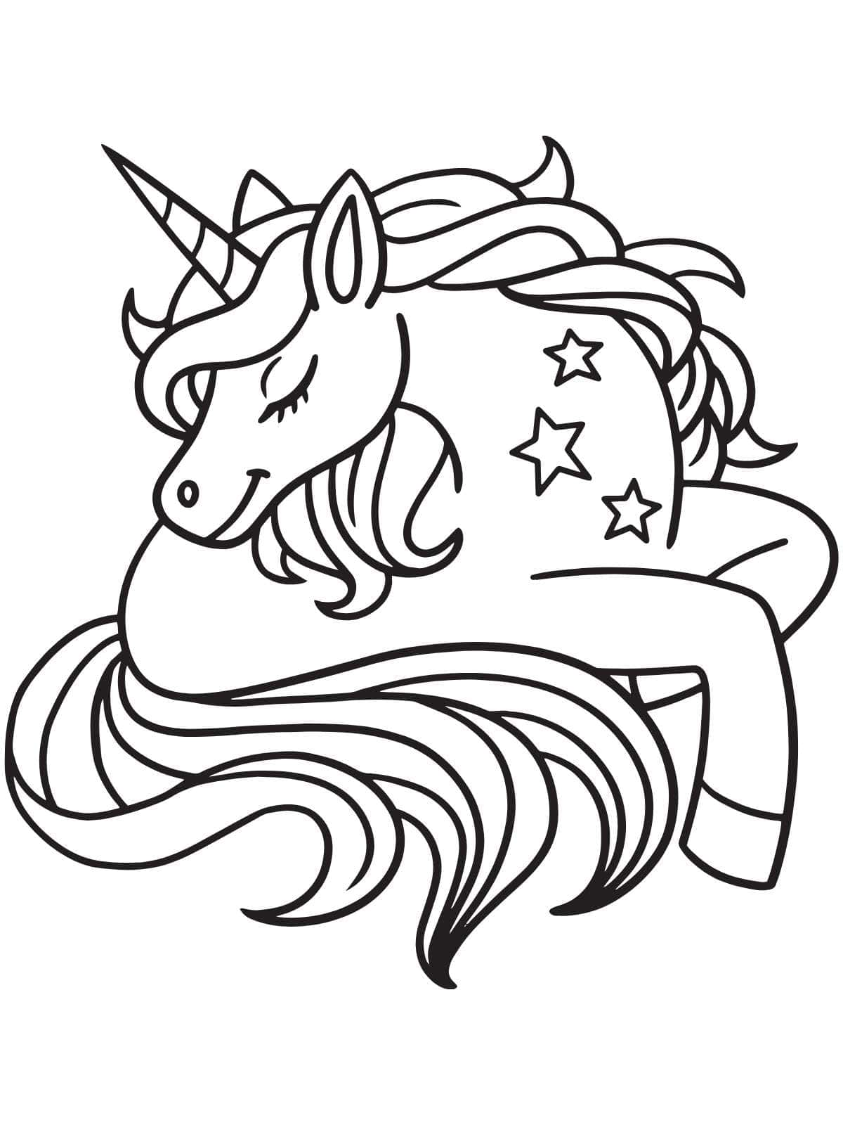 Unicorn Sleeping Coloring Page