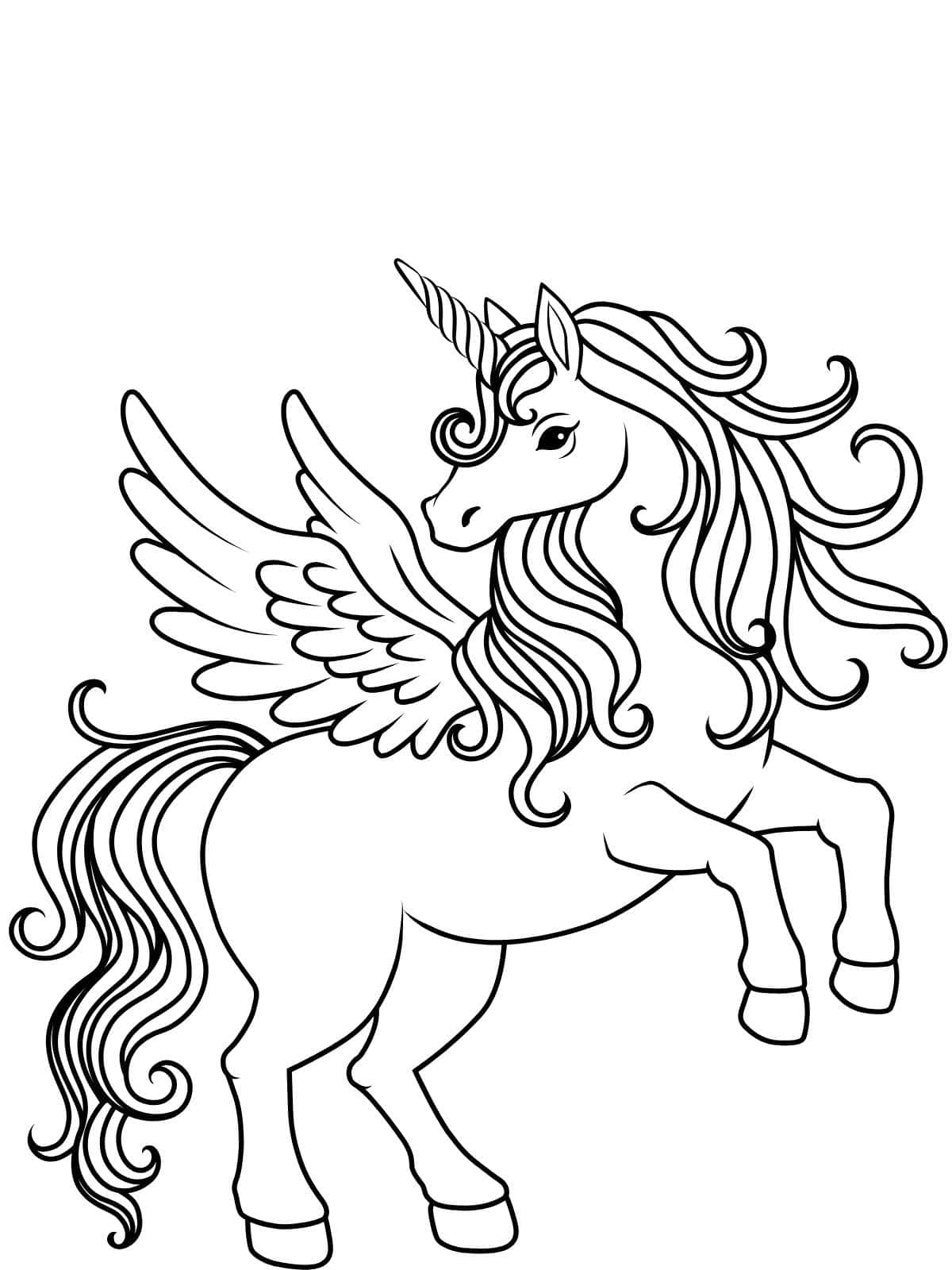 Unicorn With Wings Coloring Page