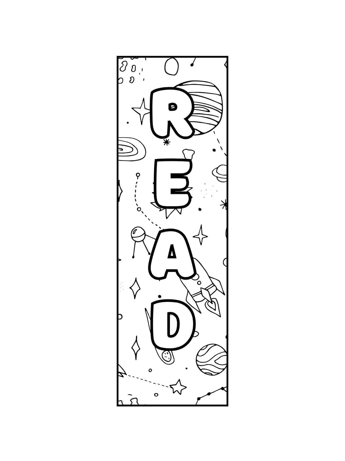 Universe Bookmark Coloring Pages