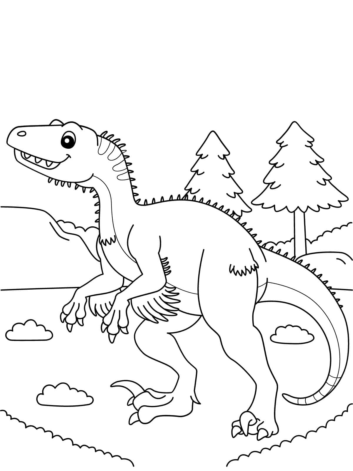 Utahraptor Dinosaur Coloring Sheets For Kids