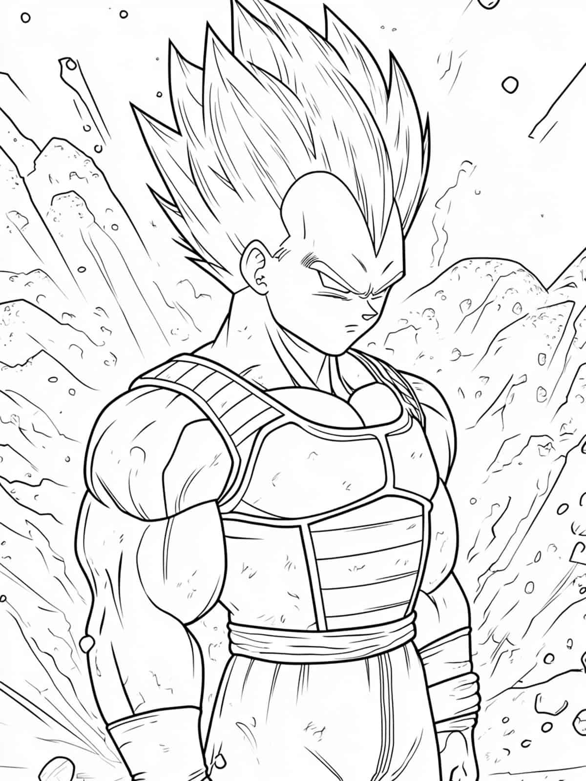 Vegeta In Dragon Ball Z Coloring Pages