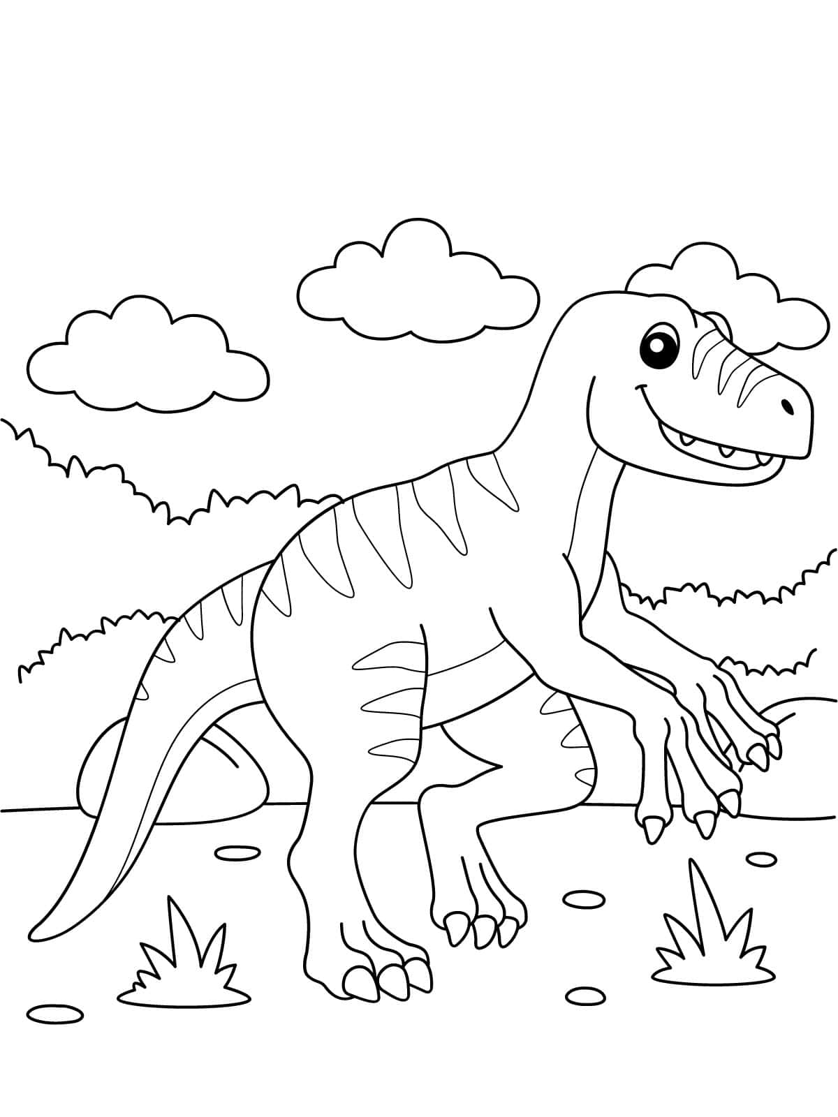 Velociraptor Dinosaur Coloring Sheets For Kids