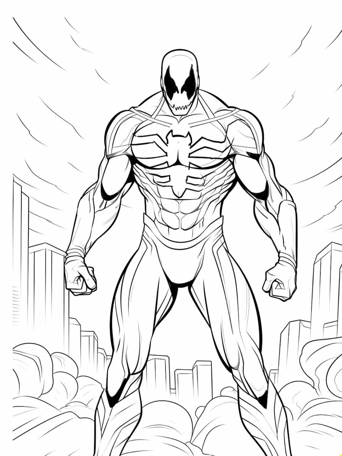 Venom Mask Coloring Page