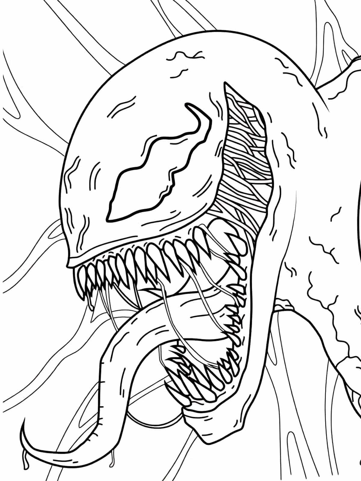 Venom With Black And Red Coloring Page