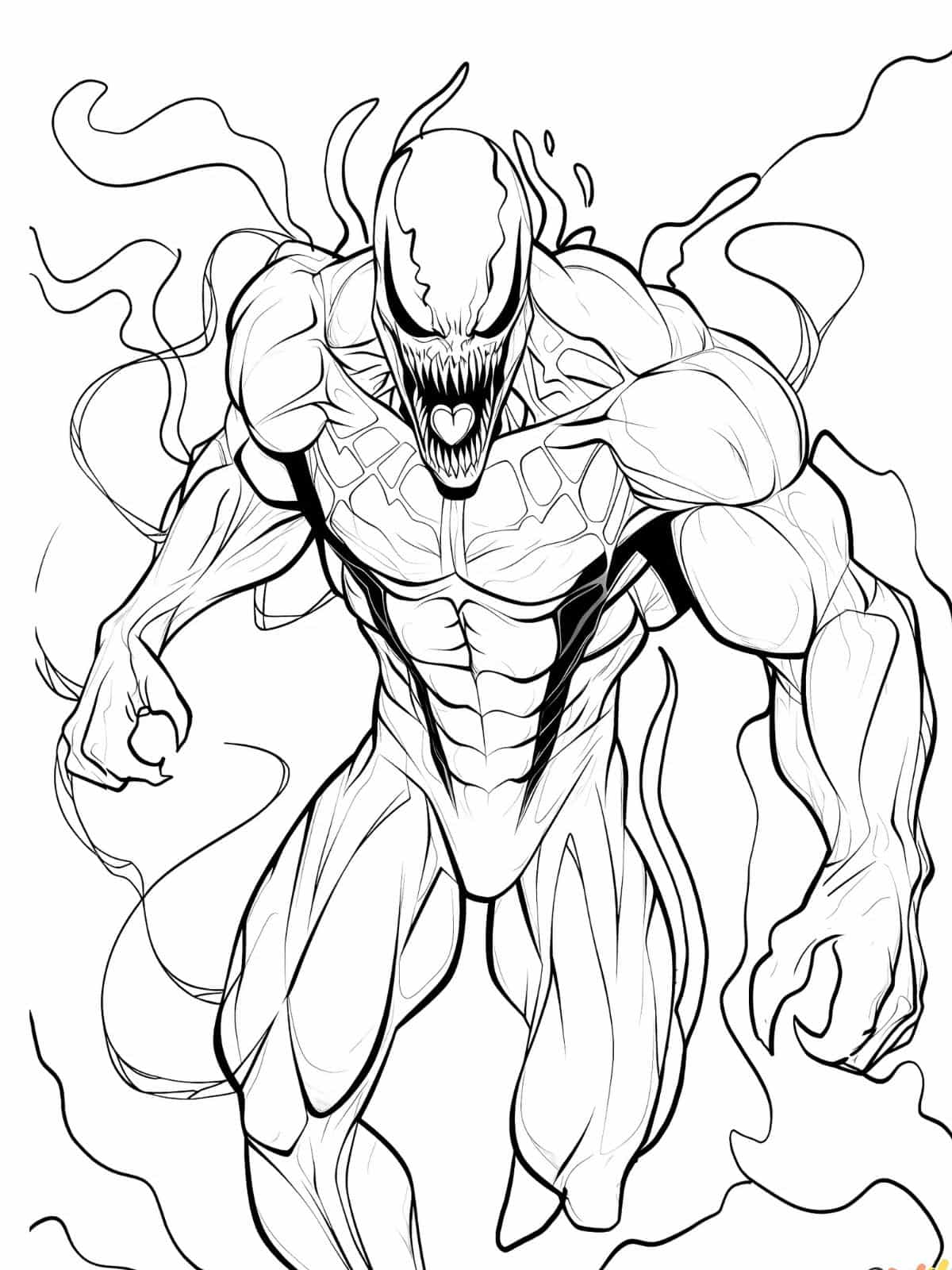 Venom With Sharp Teeth Coloring Page