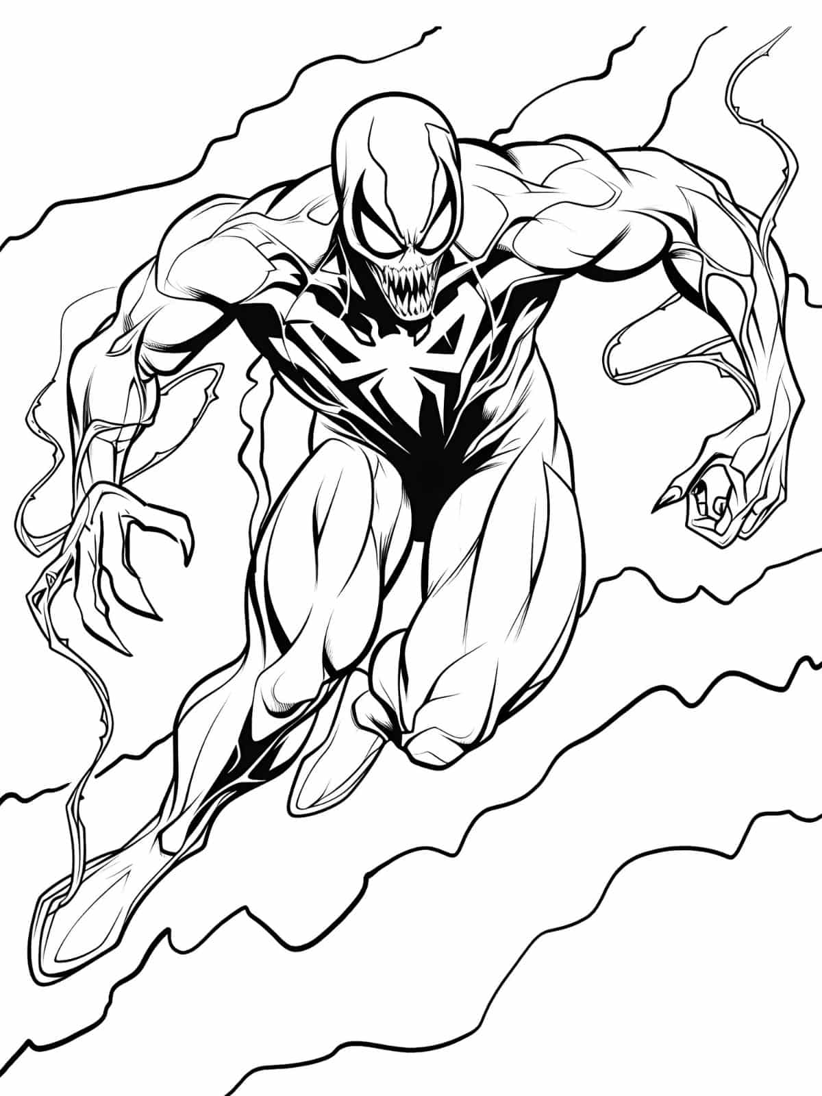 Venom With Tongue Coloring Page