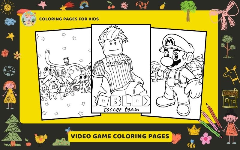 Video Game Coloring Pages Featured Image