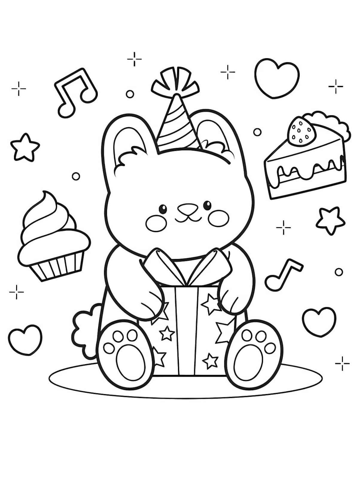Vintage Style Happy Birthday Coloring Sheets