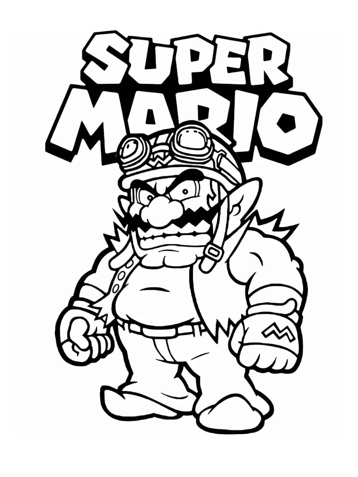 Wario In Mario Game Coloring Pages