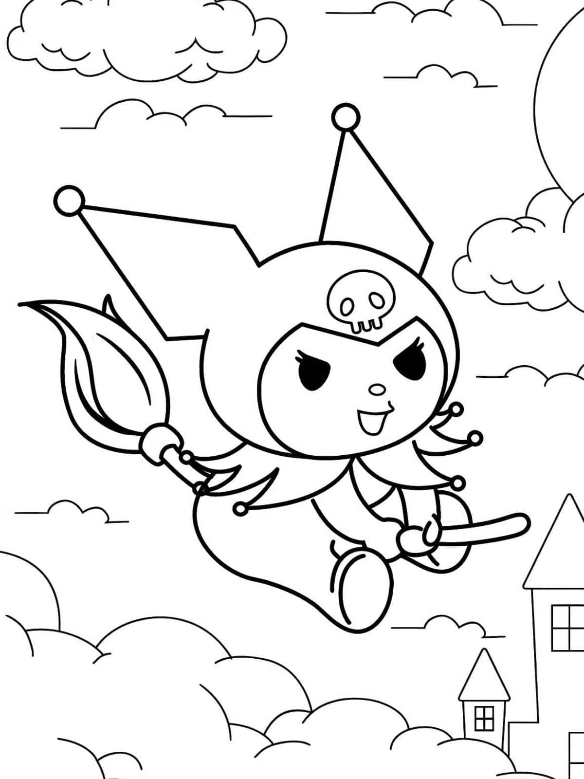 Witch Kuromi Coloring Pages