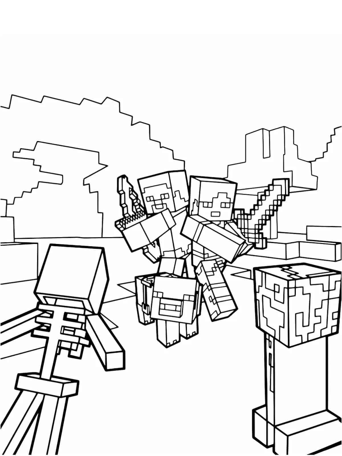 Wither Minecraft Coloring Page