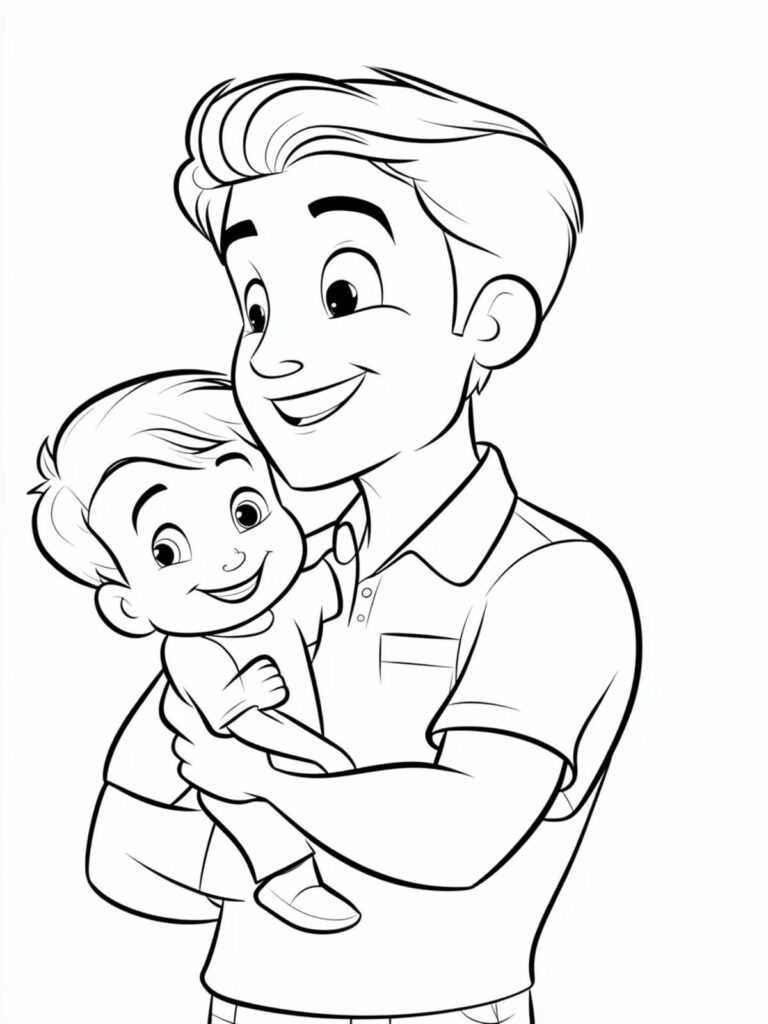 40+ Father's Day Coloring Pages Show Dad Some Love 🎨👨‍👧
