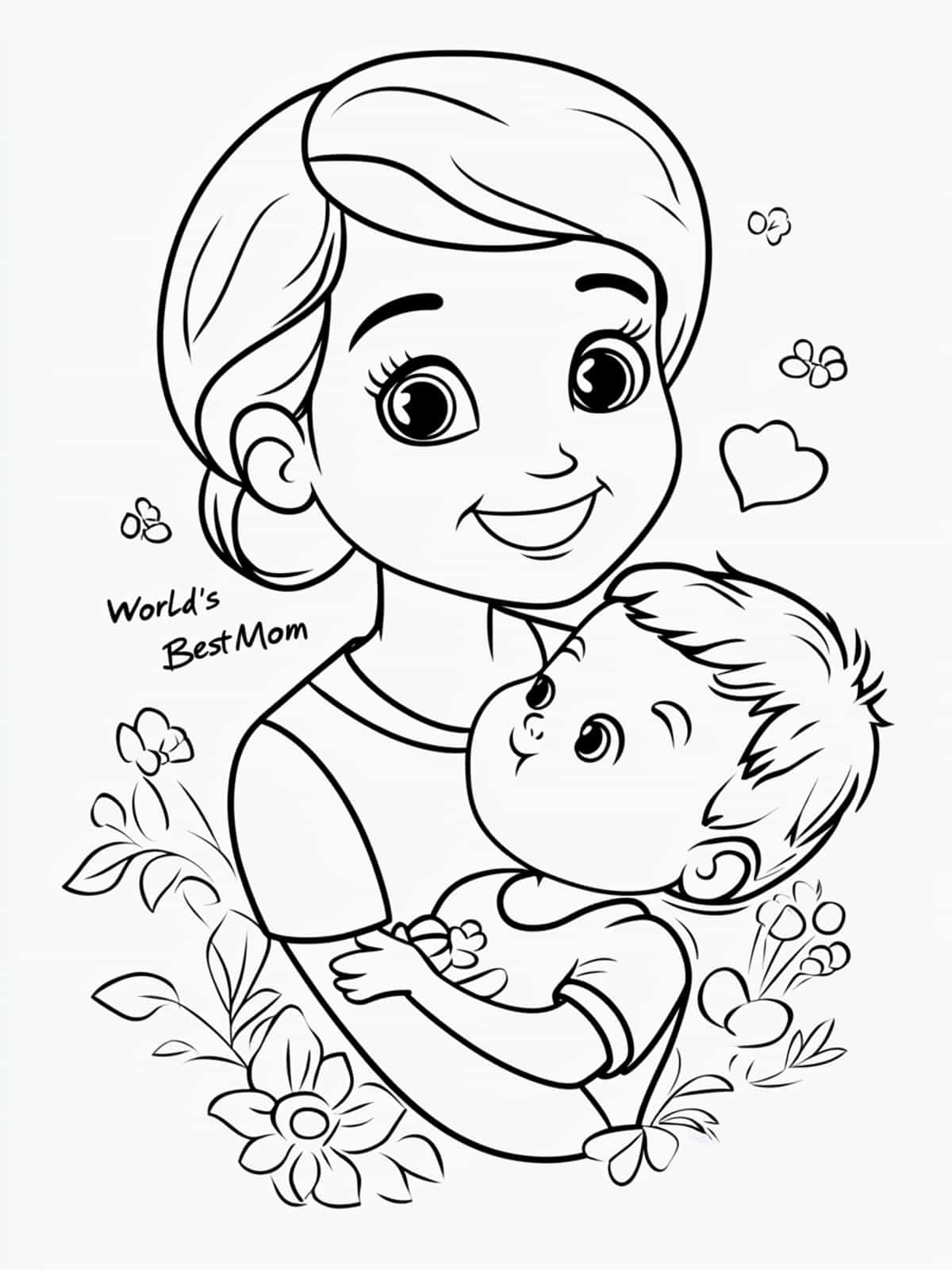 Worlds Best Mom Medals Coloring Page