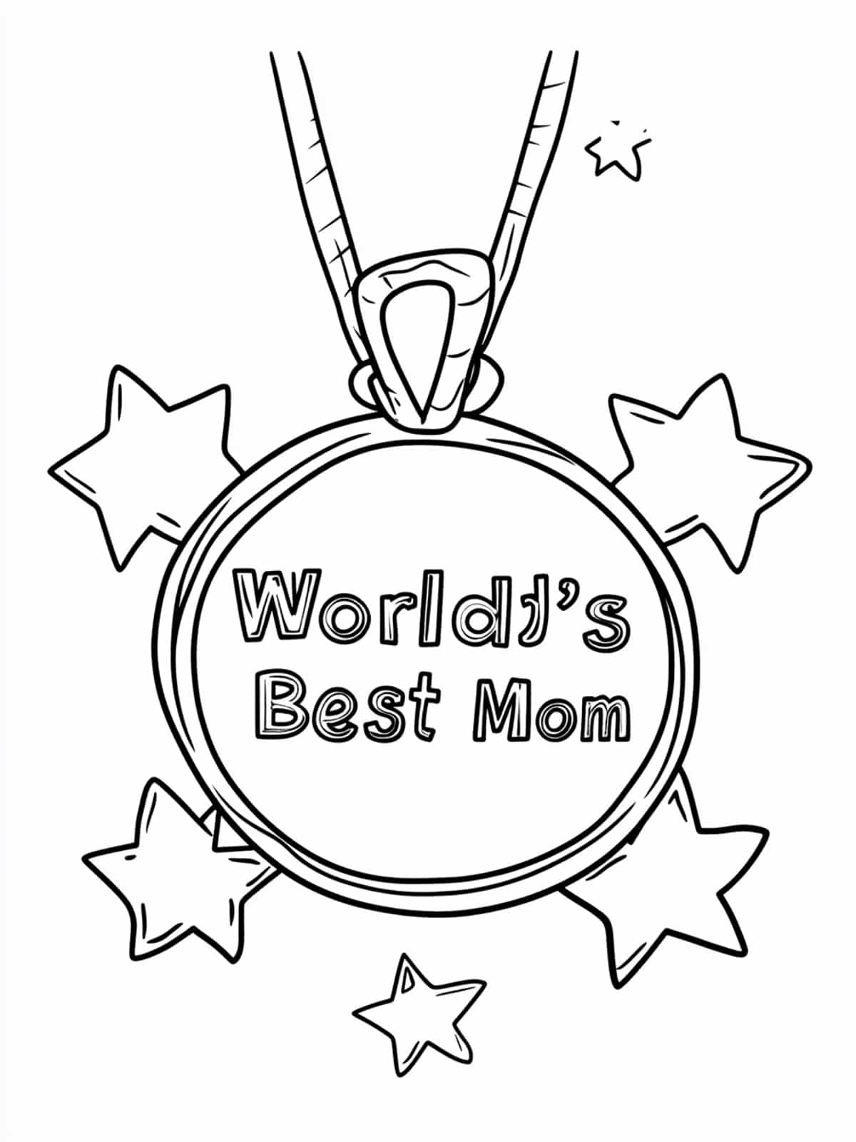 Worlds Best Mom Medals Coloring Pages For Kids