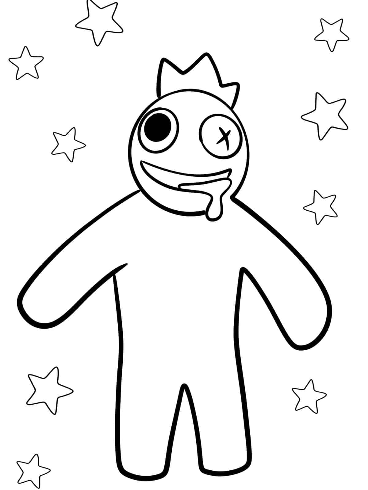 Yellow Rainbow Friends Coloring Pages