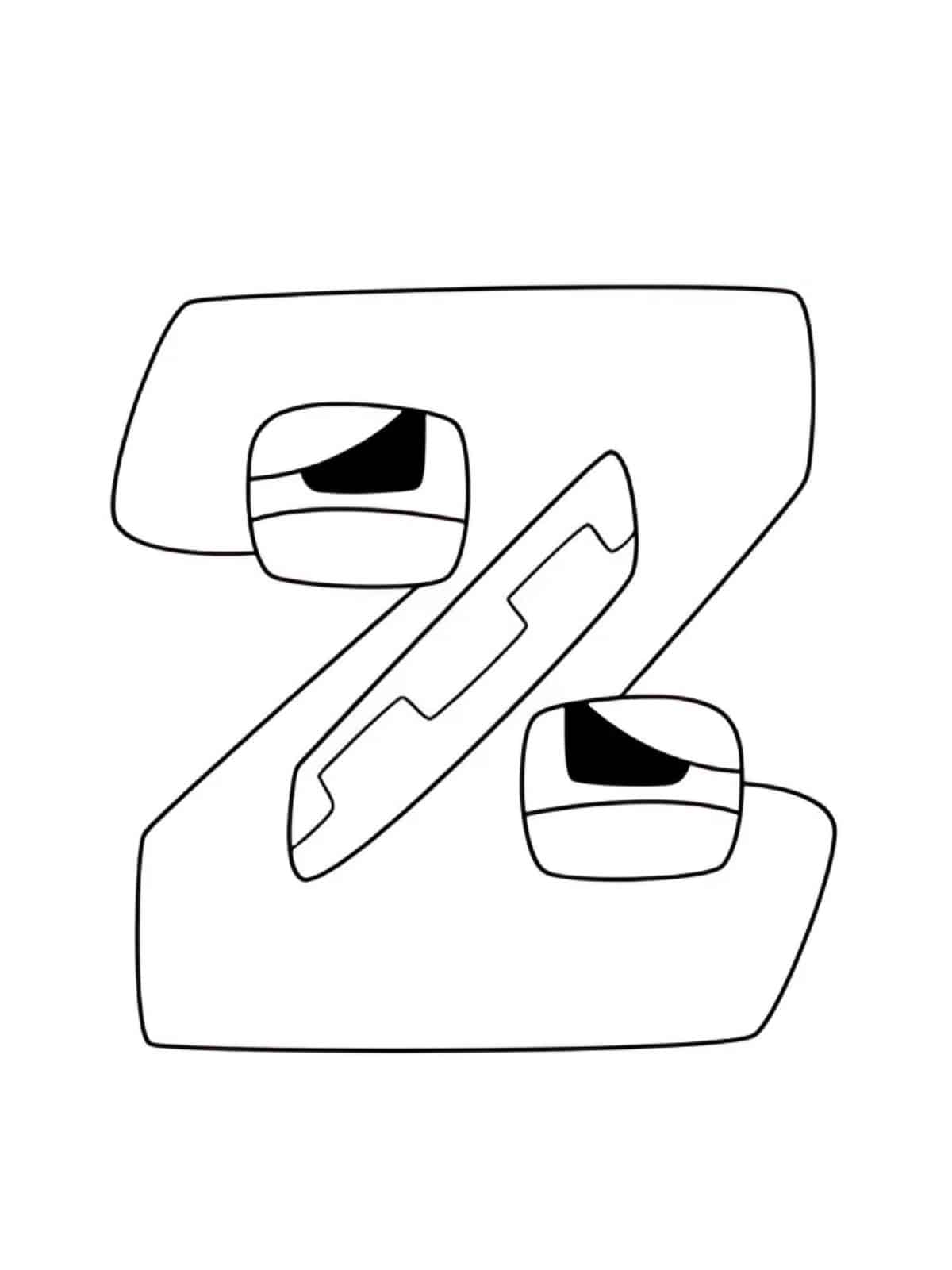 Z Letter Alphabet Lore Coloring Pages