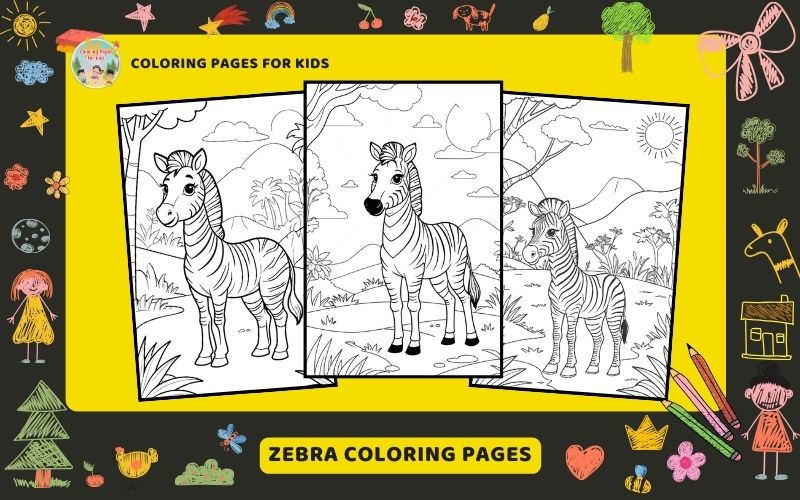 Zebra Coloring Pages Featured Image