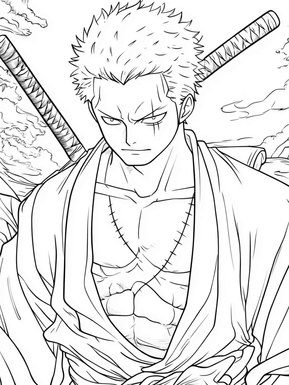 Zoro In One Piece Coloring Pages Coloring Page