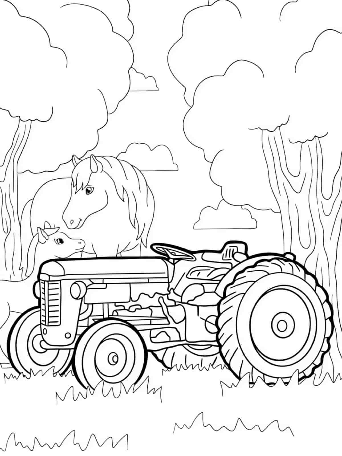 Adorable Tractor Coloring Pages